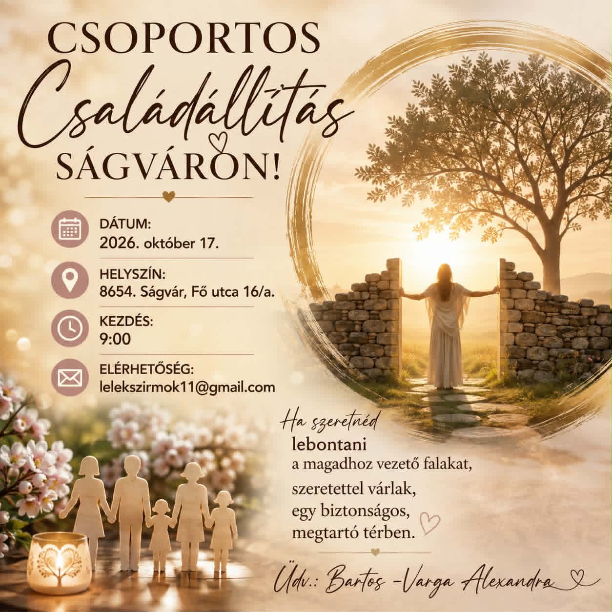 Csoportos családállítás Ságváron, 2026. október 17.